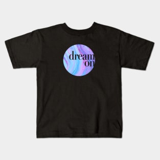 Dream On designer tshirt in blues Kids T-Shirt